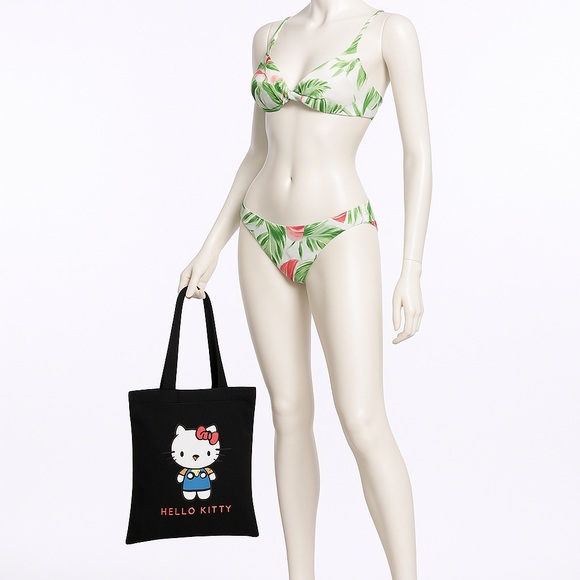 Forever 21 x Hello Kitty Black Graphic Tote Bag, One Size - Picture 6 of 11